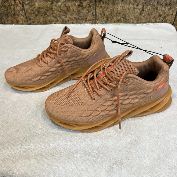 Mens Beige Non-slip Running Shoes NWOT Size 8 SupSport EU 42 Spiral Sole UNIQUE - Picture 4 of 10